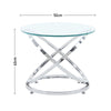 Modern Coffee Table Round Tempered Glass Top Chrome Base Sofa Side End Table