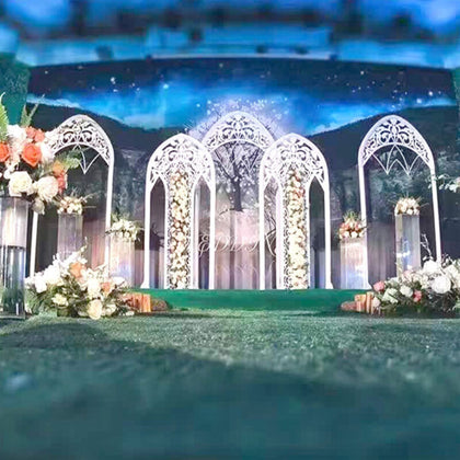 2.9m Metal Wedding Arch Irregular Arch Stand Screen Backdrop Birthday Party Prop