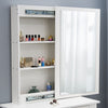 Dressing Table Jewelry Makeup Desk Table with Sliding Mirror 1 Drawer & Shelves