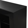 Modern High Gloss Bedside Table 6 Storage with Door Nightstand Cabinet LED Light