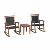 3 Pieces Rocking Chair Set Outdoor Conversation Furniture Patio Wicker W/ Table