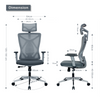 Ergonomic Office Chair Breathable Mesh Desk Chair High Back Computer Chair Grey
