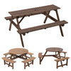 6/8Seater Picnic Table and Bench Set Wooden Outdoor Garden Pub Bench Party Table