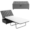 2-in-1 Convertible Sofa Bed Folding Ottoman Sleeper Space Saving Couch Lounger