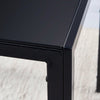 Black Square Dining Table for 2-4 Small Space Glass Tabletop & Metal Legs Modern