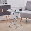 Living Sofa Side End Coffee Console Table Chrome Spiral Cross Legs Clear Glass