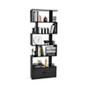 S-Shaped Display Bookshelf 5 Tiers Freestanding Storage Shelf Organiser Home