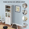 Wood Tall Storage Cabinet 2 Doors Display Organizer Freestanding Pantry Cupboard