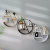 Wall Shelf Rack Storage Metal Iron Craft Round Industrial Style Home Decor Black