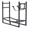 Large Black Firewood Log Rack Stoves Storage Holder Metal Shelf Stand Tall Steel