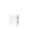 High Gloss Front Chest of 2 Drawers Bedside Table Cabinets LED Light Nightstand