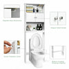 Over Toilet Cabinet Freestanding Washing Machine Rack W/ Open Shelves and Doors