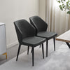 2/4/6pcs Dining Chairs Set Faux Leather Seat Back Metal Legs Kitchen Chair