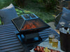 Square Fire Pit BBQ Grill Outdoor Garden Firepit Brazier Stove Patio Heater