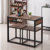 Rustic Breakfast Dining Table Set with Two Stools Modern Bar Pub Table Set UK