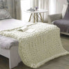 Large Soft Chunky Knit IvoryWhite Thick Blanket Handwoven Throw Sofa Bed Blanket