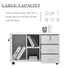 Rolling Wood Office Storage Cabinet Drawers Wheels File Cabinet Lockable Rolling