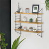 Adjustable 3 Tier Wall Floating Shelf with Metal Brackets Strong Bearing Shelves