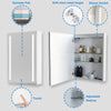 Bathroom Led Lighted Mirrored Cabinet with Shaver Socket Wall Hung Anti Mist