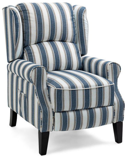 Recliner Sofa Armchair Fireside Push Back Recliner Chair w/ Footrest & Wood Legs