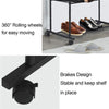 Portable Rolling Clothes Rail Metal Dual-bar Garment Rack Stand Corner Boutique
