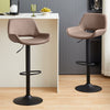 Set of 2 Faux Leather Bar Stools Swivel Gas Lift Foot Rest Pub Chair Brown Grey