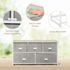 5-Drawer Dresser Storage Cabinet 2-Tier Fabric Chest of Drawers Removable Basket