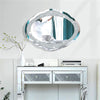 Large Arch Crushed Diamond Jewel Framed Silver Bordered Wall Mount Accent Mirror