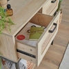 VonHaus Rattan Console Table w/ 2 Storage Drawers & Shelf | Entryway Hall Table
