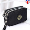 Women lady 3 Zipper Canvas Handbag Card Holder Phone Bag Coin Purse Wallet