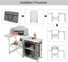 Camping Table Kitchen Unit Folding Storage Outdoor Cook Station W/ Bag