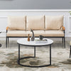 Modern 3-Seater Faux Leather Sofa Armchair Black/Cream/Brown Couches Living Room