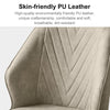 2 Pcs Dining Chair Grey Brown Cream Faux Leather Padded Chair Modern Living Room