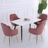 2Pcs Velvet Fabric Dining Chairs Metal Legs Soft Kitchen Chairs Accent Tub Chair