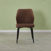 2/4/6pcs Dining Chairs Set Faux Leather Seat Back Metal Legs Kitchen Chair