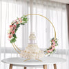 Metal Circle Flower Stand Wedding Pedestal Table Centerpiece Balloon Arch Frame