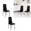 2/4PC Black/White Faux Leather Chairs/Glass Dining Table Kitchen Dining Room Set