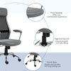 Office Chair Mesh High Back Swivel Task PC Desk Chair for Home w/ Arm, Grey