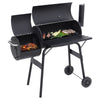 Barbecue BBQ Outdoor Charcoal Smoker Portable Grill Garden 2 Barrel Drum Wheels