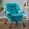 Occasional Wingback Suede Fabric Armchair Lazy Chairs W/ Side Pocket Single Sofa