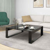 Coffee Table High Gloss Black 100x100x35cm Chipboard Living Room Quality Unit