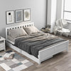 4ft6 Kids Double Bed Frame Wooden Solid Pine Storage Bed Frame with 2 Drawers QR