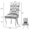 1/2 Tufted Velvet Dining Side Chair Wingback w 4 Metal Elegent Legs&Lion Knocker