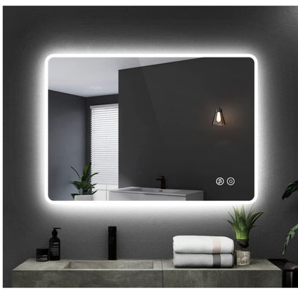LED Illuminated Bathroom Mirror with Bluetooth Speaker Touch Sensor Demister Pad