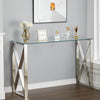 Slim Console Table Side Narrow Desk Kitchen Hallway Stand Rectangular Glass Unit
