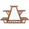Heavy Duty Wood Plant Stand Triangle Stable 6 Pots Flower Succulent Shelf Rack