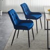 2 X Dining Chairs Velvet Set Padded Seat Metal Leg Kitchen Chair Home Office