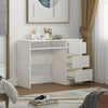 White Dressing Table High Gloss Fronts Makeup Desk 3 Drawers Big Storage Bedroom
