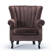 Retro Velvet Upholstered Armchair Wing Back Living Room Fireside Sofa Chair Seat