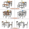Modern Dining Table and Chairs Set 2/4 Seats Metal Frame Kitchen Home Grey/Brown